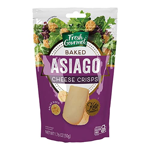Image of Fresh Gourmet Asiago 100% Real Cheese Crisps, Great for Snacking and Salad Topper,1.76 Ounce (Pack of 12)