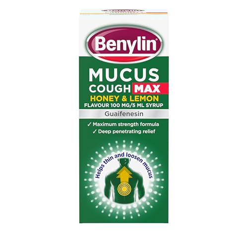 Benylin Mucus Cough Max (Pack of 1) Honey and Lemon Flavour Helps Reduce Cough Intensity from Day 1 Medicine Suitable for Adults