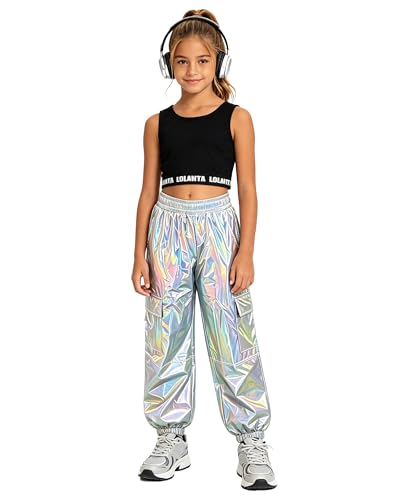 Image of SANGTREE Girls' 2 Piece Outfits T-Shirt and Drawstring Cargo Jogger Pants Clothing Set, 4-14 Years
