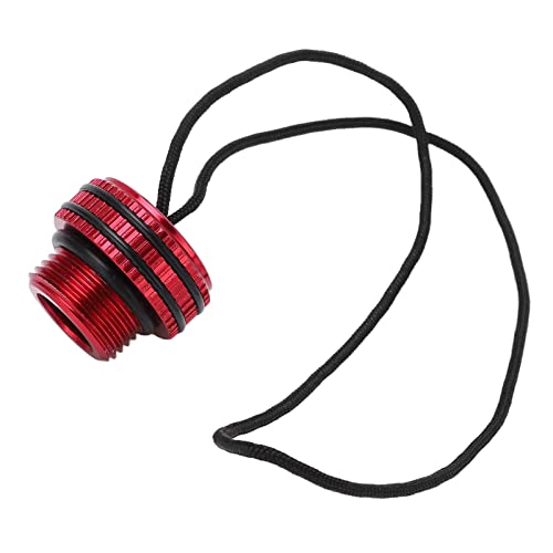 Xolsurg Scuba Diving Tank Valve Dust Plug Cap Protector Cover Dive DIN Tank Cover with Cord for Divers and Dive Shops (Red)