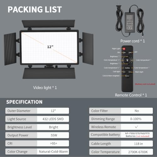 Image of 10 inch Light Kit,55W,NO Wall Mount Triangle Boom Arm (13.1 inch)
