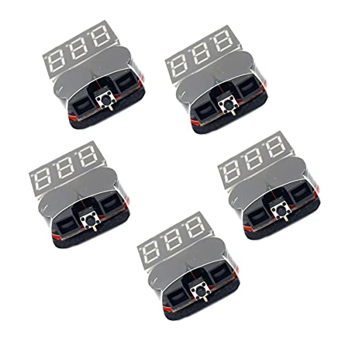 Image of Kiro&Seeu 5PCS RC Lipo Battery Tester Monitor Low Voltage Buzzer Alarm Voltage Checker with LED Indicator for 2-8s Lipo Life LiMn Li-ion Battery