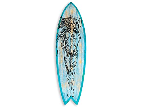 Planche de surf décorative pour habiller un mur vide, déco alu-dibond 100x30