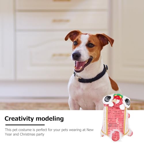 Disfraz festivo León para perro rojo XS miniatura 3