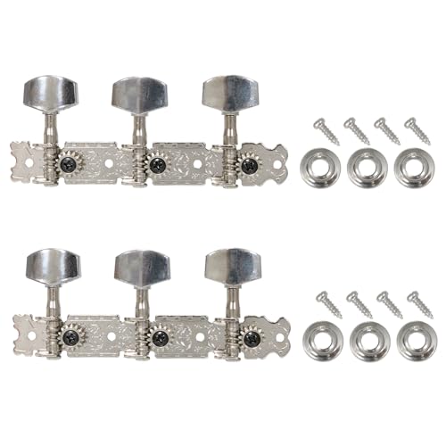 Xhziy - 2 pines de afinación de guitarra acústica para guitarras acústicas, pomos de tres filas de un...