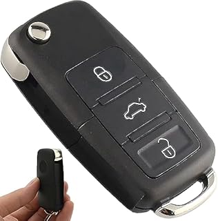 Retoo Obudowa kluczyka samochodowego, pilot zdalnego sterowania z 3 przyciskami, do VW Golf, Polo, Bora, Passat, Tiguan, Sharan, Transporter, Skoda, Seat, Pilot, etui na kluczyki samochodowe,