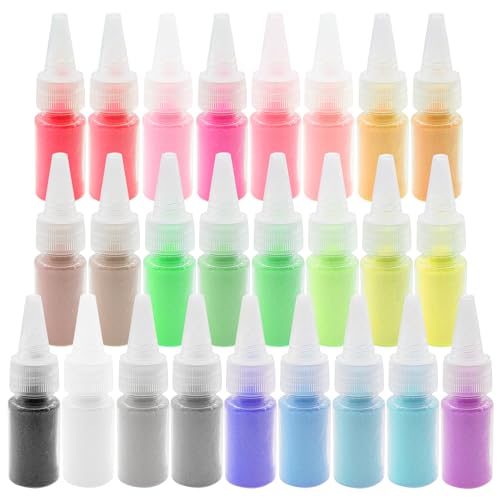 Allazone Arena de Colores para Sand Art, Juego de Manualidades de Arena para DIY Artes y Manualidades Kit para Dibujar, Pintar (25 Colores Estilo B, 625g)