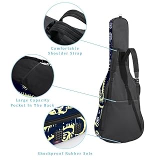 Housse de guitare en tissu Oxford épais rembourré avec boucle de suspension et sangle de cou Motif éléphant abstrait 101,6 cm, Multicolore., 42.9×16.9×4.7 in, Sac de transport tendance pour guitare - Les Beatles, Paul McCartney, John Lennon, RIngo Starr, George Harrison Housse de guitare en tissu Oxford épais rembourré avec boucle de suspension et sangle de cou Motif éléphant abstrait 101,6 cm, Multicolore., 42.9x16.9x4.7 in, Sac de transport tendance pour guitare – Image 3