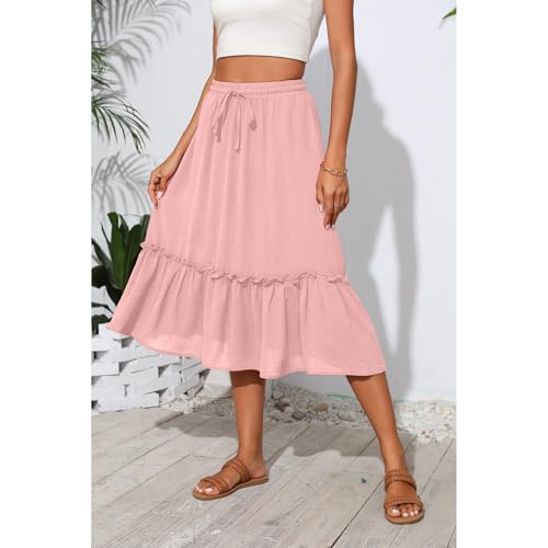 Image of Witsmile High Waist Tiered Skirts for Women Flowy Skirts for Women Long Length with Pockets 2026 Fashion Trendy