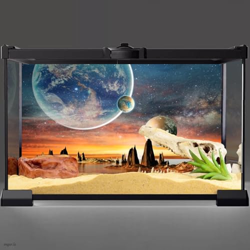 Image of AWERT 30x12 inches Galaxy Aquarium Background Space Theme View of The Planets from Earth Fish Tank Background Hot Desert Terrarium Background