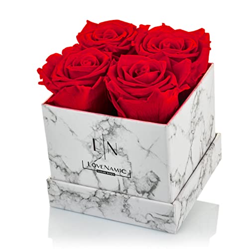 Boîte à roses rouge vif au design classique refermable