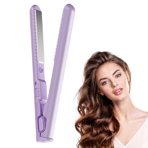 Mini Dual-Purpose Curling Iron, 2-in-1 Mini Curling Wand & Flat