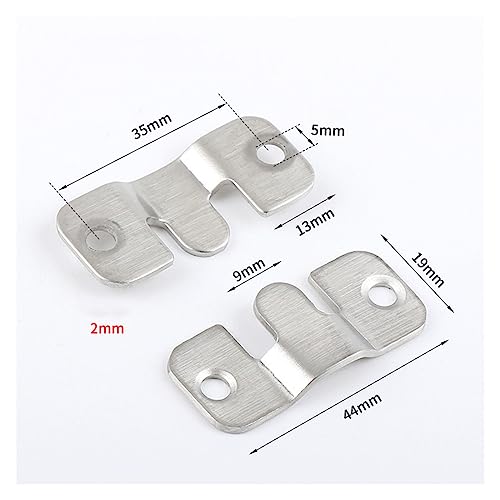 Image of Flush Mount Bracket ,Interlock Hanging 3 Sets Hook Buckles Hanger Picture Frame Photo Mirror Hooks Wall Hanging Flush Bracket Hanging Connecting Hardware, 44*19mm, Silver