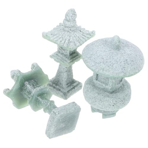 TOYANDONA 3piezas Linterna De Piedra Farol Japonés De Jardín Decoración para Pecera Miniatura para Jardín De Hadas Faroles De Piedra