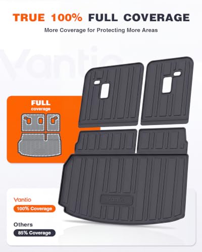 Image of Trunk Mat for 2024-2027 Chevy Traverse & GMC Acadia, 2025-2027 Buick Enclave, TPE All Weather Cargo Liner with Backrest Mats, Custom Fit Edge-to-Edge Rear Cargo Protection
