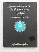 An Introduction to the Performance of BACH Book III B001DDKULW Book Cover