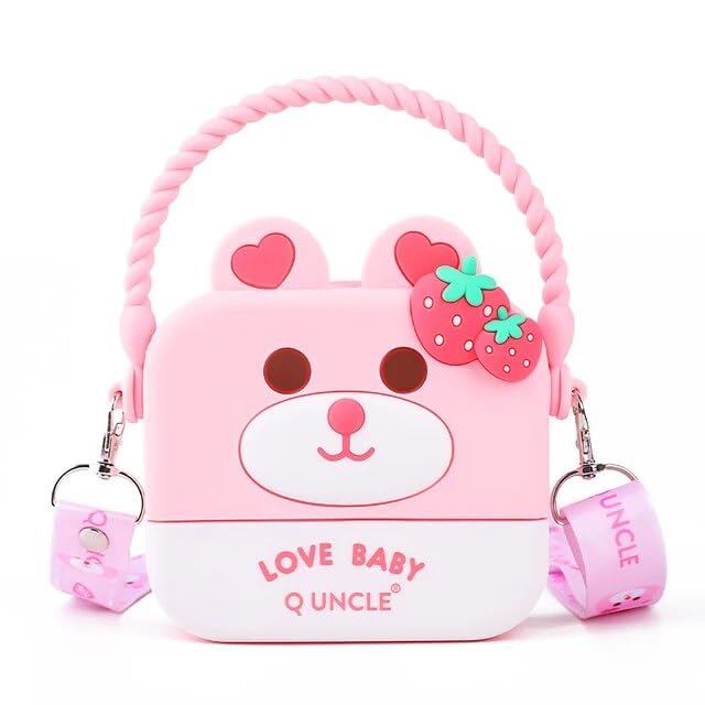 cots and cuddles Cartoon Bunny Square Shape Silicone Cross Body Side Sling Bag with Mirror, Comb & Keychain for Girls-picture-13