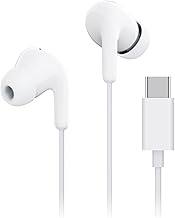 XIAOMI Type-C Earphones, Headphones, High Quality Sound with 12.4mm Driver, HD Microphone, Comfortable Feel with Ergonomic Design, Three Button Control on Cable, IP54, Blanco