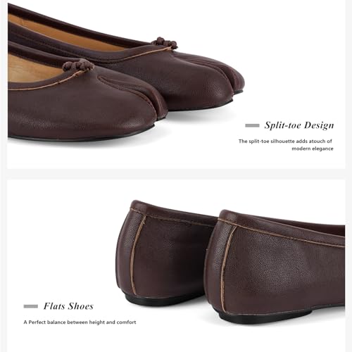 Image of Tabi Shoes Women Split Toe Shoes Wide Width Ballet Flats Comfort Casual Work Shoes for Women Office