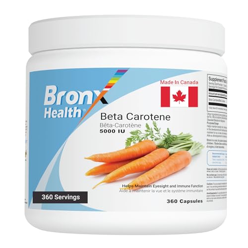 BRONX Beta Carotene 360 Capsules | Helps to Support Skin & Eye Health | Powerful Antioxidants | Powder Pills | Bulk Supplement