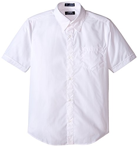 French Toast Unisex S/S Button-Down Shirt - white, 14