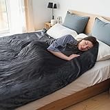 Eydna Electric Heated Blanket Queen Size 84'x 90',Dual Control Super Cozy Soft with 5 Heat Levels &10 Hours Auto Off, Home Office Use & Machine Washable, Darkgray