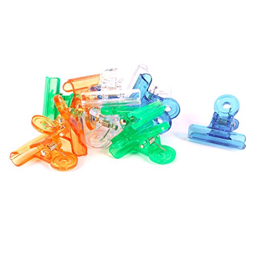 uxcell Plastic Office Stationery Documents Binder Clips Clamp 12 Pcs Multicolor