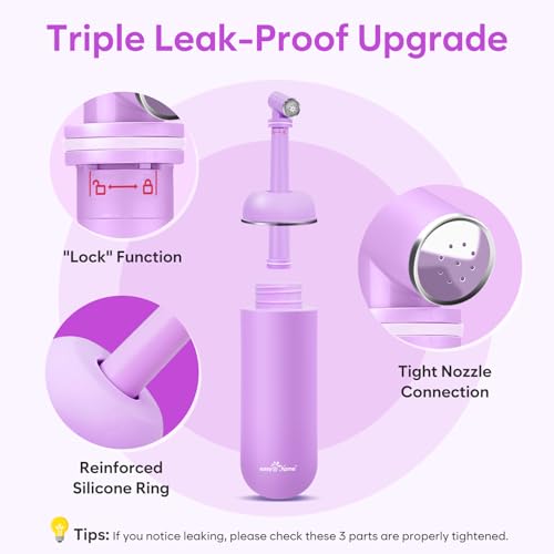 Image of Easy@Home Portable Travel Bidet: Peri Bottle for Postpartum Essentials - Handheld Sprayer Kit for Perineal Care & Personal Hygiene | 380ml (12.8oz) | Women & Men | EPB-01 Pink