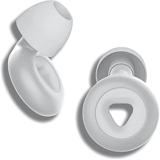 Triangle Ring Quiet Noise Reduction Earplugs for Sleeping Comfortable Reusable Waterproof Earplug for Snoring Hearing Protection Flexible Silicone Ear Plug for Sleep, Work, Travel, Flight, 6 Ear Tips in S, M, L