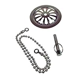 DANCO Clawfoot Old Style Bathtub Overflow Plate | Includes 15 in. Chain and Screw | Chrome (88992)