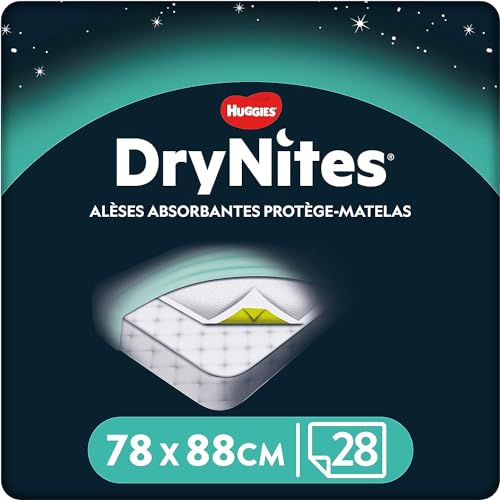 HUGGIES DryNites - 4 paquets de 7 alèses - alèses absorbantes...