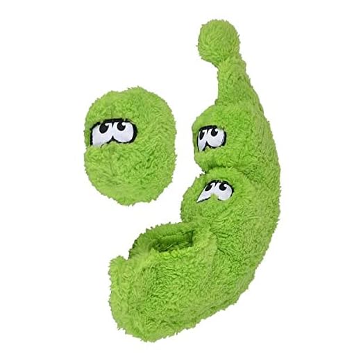 Cycle Dog Duraplush Medium Peas in a Pod: Sqeakerless Eco-Friendly and Durable Toy for Dogs | Perfect for Fetch and Tug-of-War Play | Made in USA