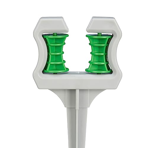 Relaxdays Prowadnica węża ogrodowego, zestaw 5 sztuk, prowadnica węża ogrodowego z ostrzem do wbijania w ziemię, wys. x szer. x gł. 26 x 10 x 3,5 cm, szaro-zielony, tworzywo sztuczne