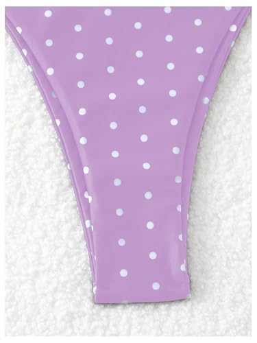 Image of SOLY HUX Women's Polka Dots Print Bathing Suit Halter Triangle Tie Side Bikini Sets Two Piece Swimsuit