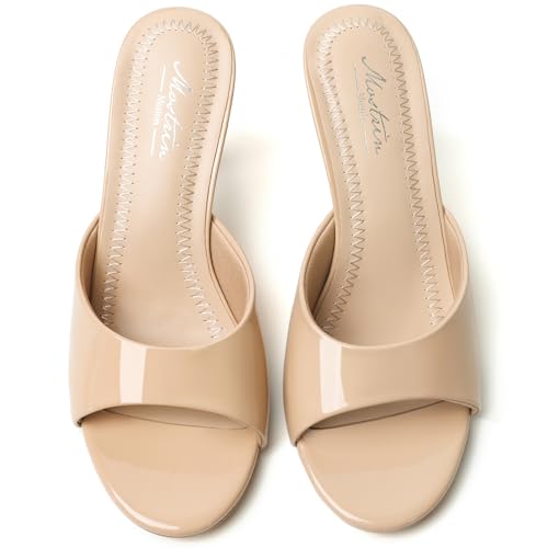 Image of Mostrin Kitten Heels for Women Round Toe Heels With Bow Vintage Mules Sexy Slip on Stiletto Backless Sandals for Party Daily