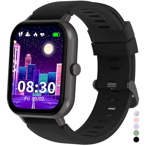 JUBUNRER Inteligentny zegarek dla dzieci dla chłopców dziewcząt zegarki telefon Bluetooth połączenie tętno sen krokomierz licznik kroków sport gra fitness tracker aktywności kalkulator prezenty dla