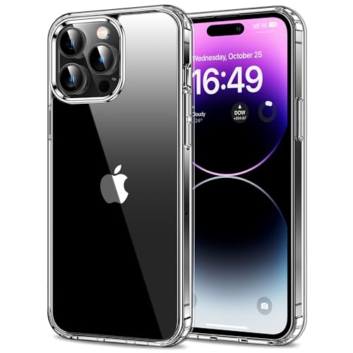 HOOMIL Case for iPhone 14 Pro 6.1-Inch Non-Yellowing Drop Protection Anti-Scratch Transparent Hard Back Phone Cover - Crystal Clear