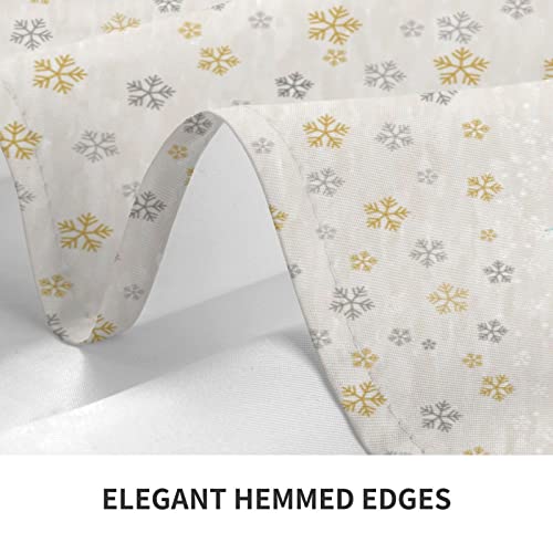 Mutakin Winter Snowflakes Deer Tablecloth Rectangle Table Cloth Washable Deer Christmas Table Cover For Decoration Kitchen Dining Room 60X90 Inch #TOP4