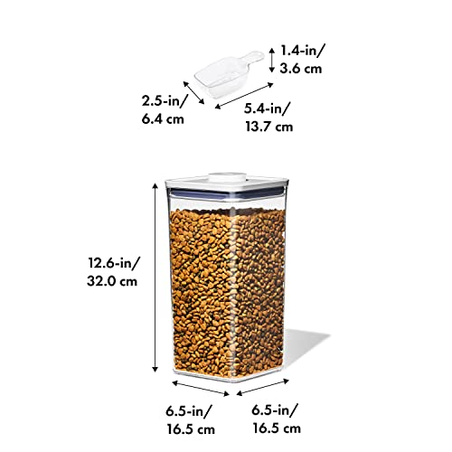 OXO Good Grips Pet POP Container – 6.0 Qt/5.7 L with Half Scoop, Ideal for up to 6.5lbs of Dog Food or 4.5lbs of Cat Food, Airtight Dog and Cat Food Storage Container, BPA Free, Clear by OXO - Image 2