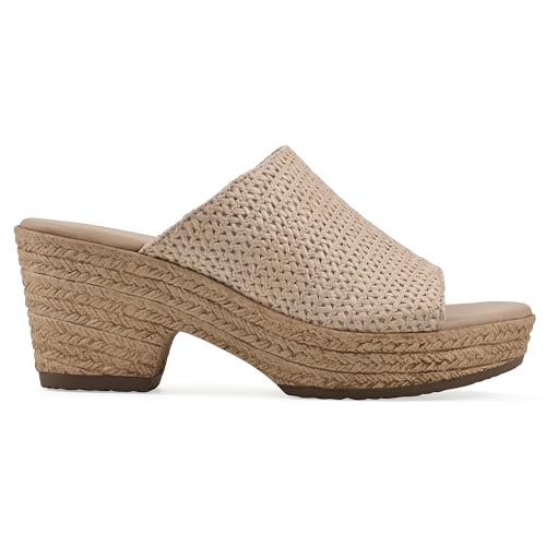 CLIFFS BY WHITE MOUNTAIN Women's Biando Platform Raffia Slide Sandal3