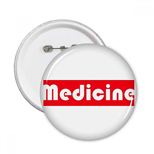 Broche cours et médecine bouton rouge décoration vêtements badges ronds multicolores 5 pièces S