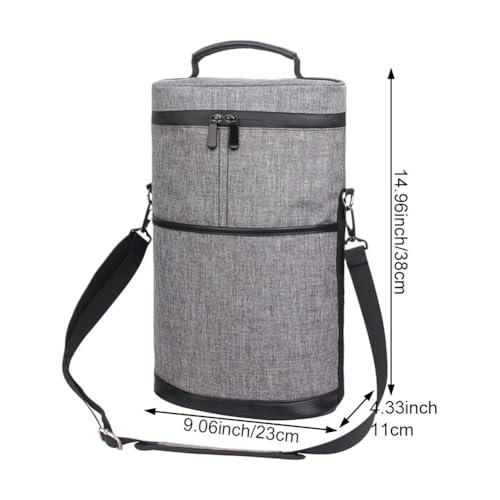 Fourre-tout pour porte-bouteille de vin isotherme gris portable
