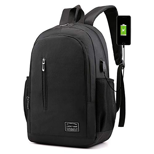 Rucksack Für Schule, Laptop Rucksack Für Herren. Schulrucksack Für Jungen Teenager Schwarz. Business Notebook. Männer Outdoor und Uni