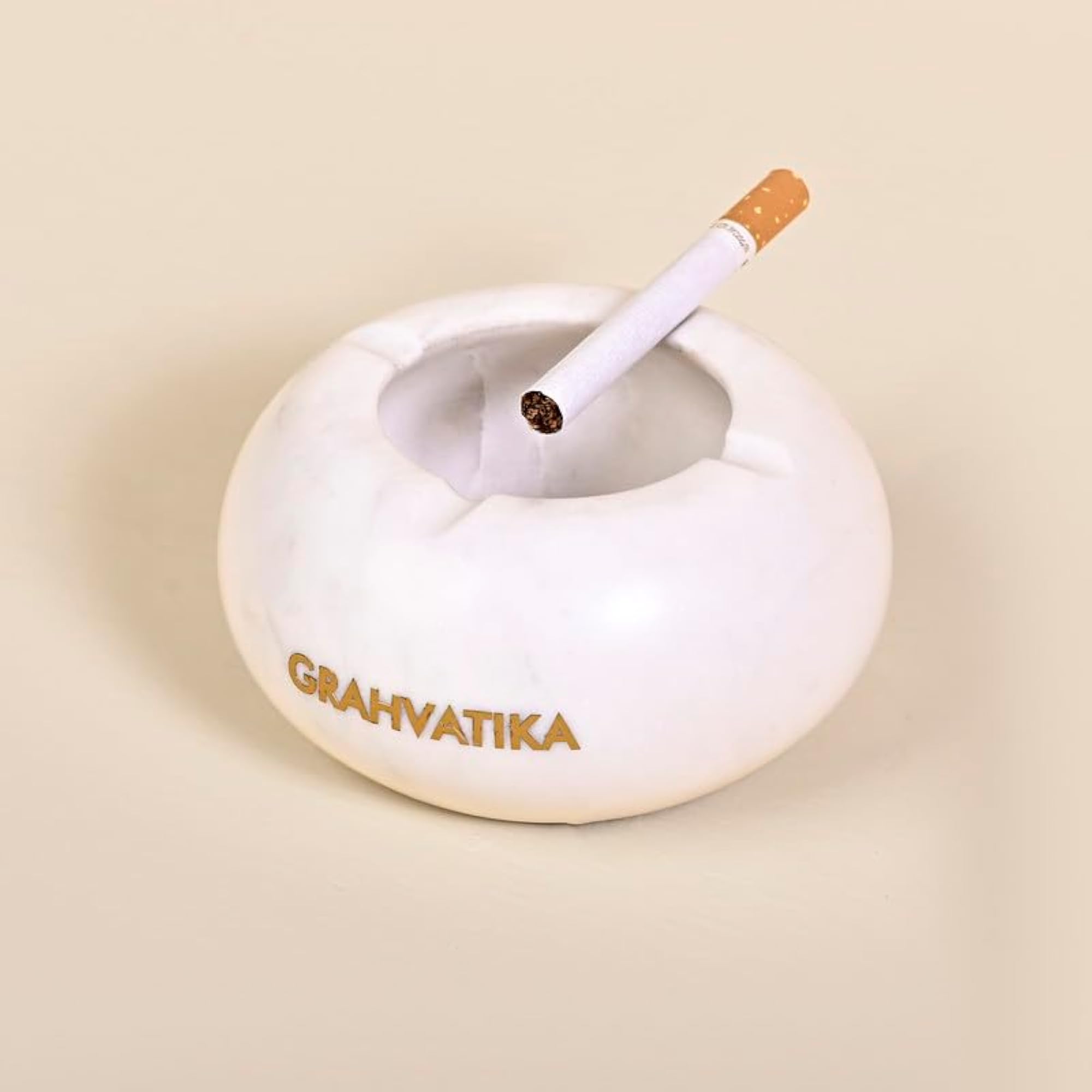 Handmade White Marble Square Tabletop Ashtray