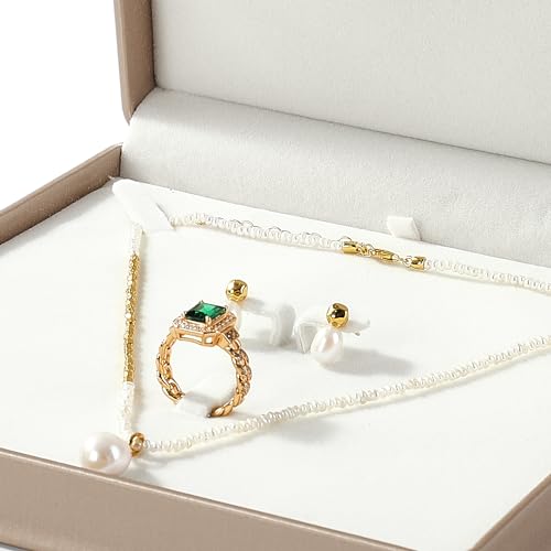 Jewelry Set Gift Box Leather Necklace Gift Box For Necklace Earring Ring Bracelet Storage Display for Birthday,Valentine's Day Mother's Day Gifts