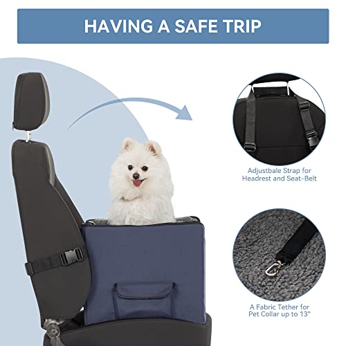 Image of A 4 Pet Dog Car Seat for Small Dog, Booster Travel Pet Seat with Safety Seat Belts & Storage Bags, Portable Comfortable Pet Seat for Dogs Under 25 lbs