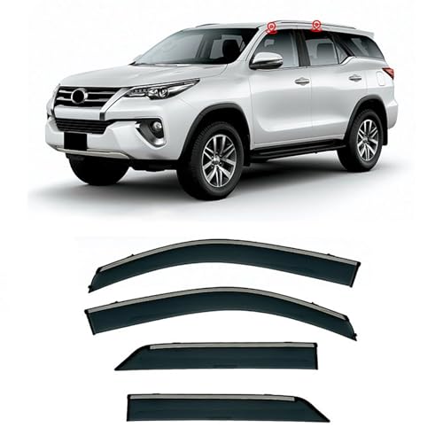 LIUGW Car Wind Deflectors for Ford FORTUNER MK2-AN150 2016-2022, Car Window Rain Guard Shied Deflectors Sun Visors Accessories