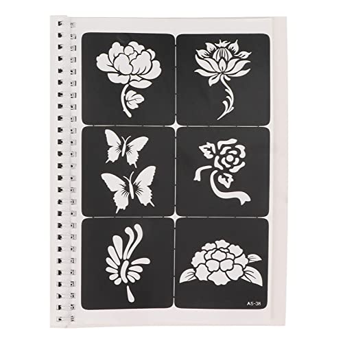 97 Temporäre Tattoo-Schablonen, Airbrush-Glitzer-Tattoo-Vorlagen Wiederverwendbar für Körper und Handbemalung