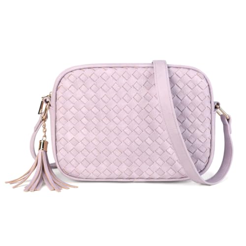 Image of AFKOMST Woven Crossbody Bag, Small Summer Purse and Boho Bag for Women | Vegan Leather, Roomy Space, 2.3L Capacity, fits iPad mini /Long Wallet /Kindle, Versatile for Daily Use /Casual /Date /Office