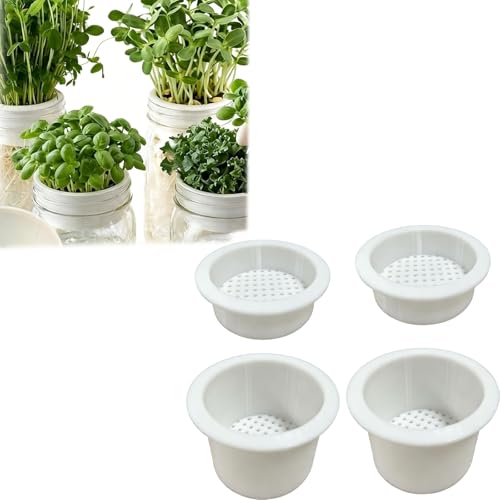 TruviaCore Microgreens Growing Kit Compatible with Mason Jar, 4-Pack Deep & Shallow Trays for Indoor Gardening, Easy Indoor Microgreens Grower for Kitchen Herb Gardening and Home Growing